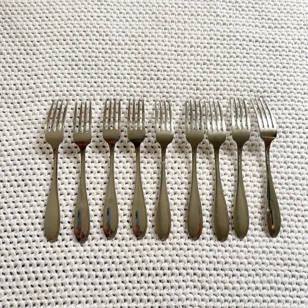 Oneida Stainless Camber Windswept Scroll Flatware 7 Salad Forks Replacements